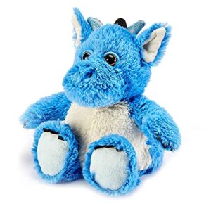 warmies plush heat up microwavable soft cuddly toys with a lavender scent, dragon blue