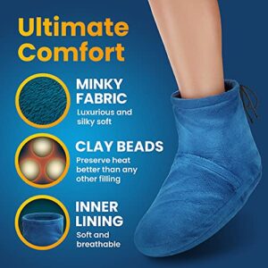 Microwaveable Booties and Feet Warmers - Deep-penetrating Heat for Relieving Foot Stiffness, Sore Muscles and Joints, Achilles tendinitis, Plantar Fasciitis - Slippers for Women & Men