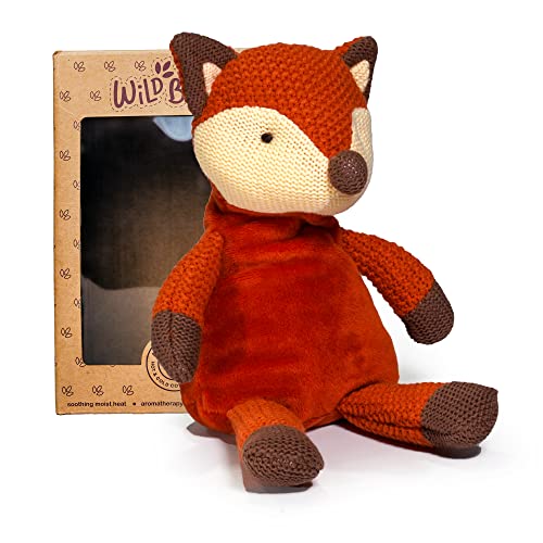 WILD BABY Fox Stuffed Animal - Heatable Microwavable Plush Pal with Aromatherapy Lavender Scent for Kids - Fox Plush 12"