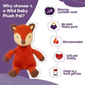 WILD BABY Fox Stuffed Animal - Heatable Microwavable Plush Pal with Aromatherapy Lavender Scent for Kids - Fox Plush 12"