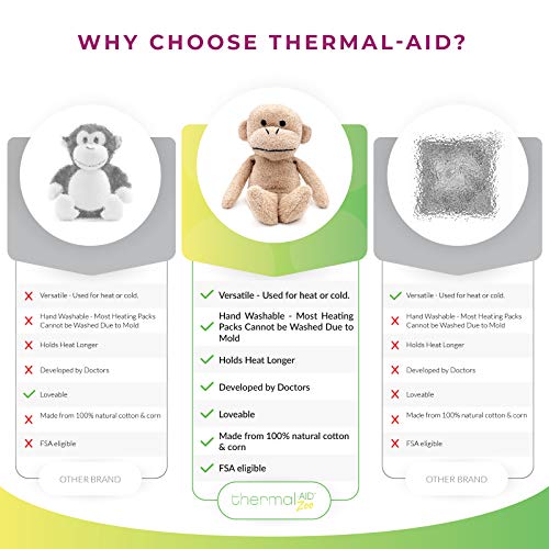 Thermal-Aid Zoo — Jo Jo The Monkey — Microwavable Stuffed Animal — Kids Hot and Cold Pain Relief