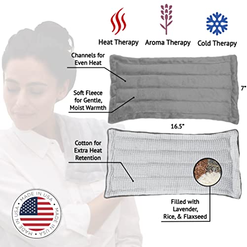 Lavender Microwavable Heating Pad Solutions Buddy - Moist & Large Heating Pad for Joints & Muscles Relief - Microwave Hot Pack Heat Pad for Cramps - Heated Pad Therapy - 1 Pack with Lavender Scent