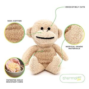 Thermal-Aid Zoo — Mini Jo Jo The Monkey — Kids Hot and Cold Pain Relief Boo Boo Tool — Heating Pad Microwavable Stuffed Animal and Cooling Pad — Easy Wash, Natural Sleep Aid