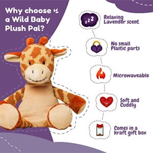 WILD BABY Giraffe, Dog and Bunny Stuffed Animal Bundle - Heatable Microwaveable Plush Pal with Aromatherapy Lavender Scent for Kids