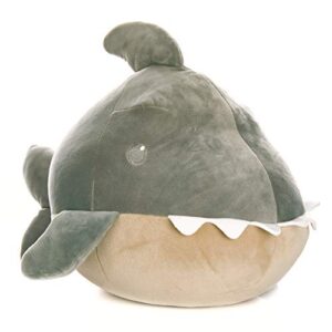 cuddle pal – round large shark – shadow – stuffed animal plush 11.5″,multicolor