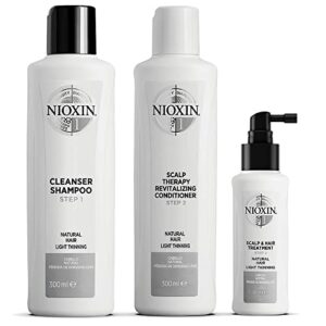 nioxin system kit 1, natural hair with light thinning, full size (3 month supply)