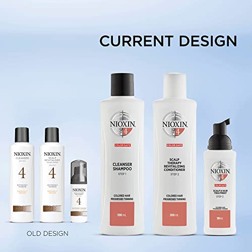 Nioxin System Kit 4, Strengthening & Thickening Hair Treatment, For Color Treated Hair with Progressed Thinning, Trial Size (1 Month Supply)