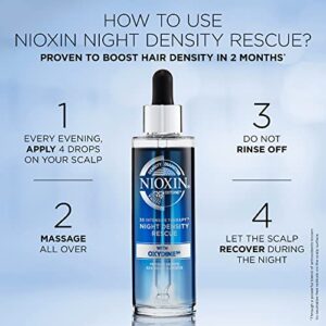 Nioxin Night Density Rescue, Overnight Leave-in Treatment, Antioxidant Serum for Hair Density and Thickness, 2.4 fl oz