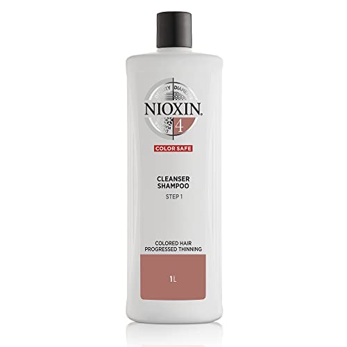 Nioxin System 4 Cleanser Shampoo, Color Treated Hair with Progressed Thinning, 33.8 Fl Oz (Pack of 1)