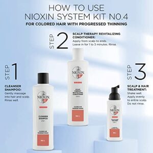 Nioxin System 4 Cleanser Shampoo, Color Treated Hair with Progressed Thinning, 33.8 Fl Oz (Pack of 1)