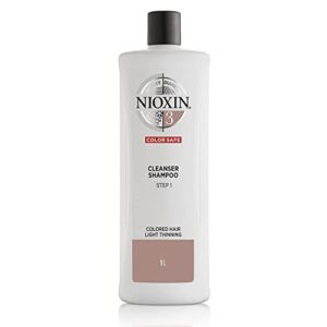 nioxin system 3 cleanser shampoo, color treated hair with light thinning, 33.8 fl oz (pack of 1)