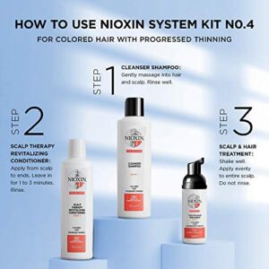 Nioxin System 4 Scalp & Hair Treatment, Color Treated Hair with Progressed Thinning, 6.8 Fl Oz