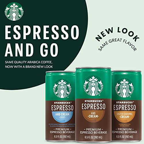 Starbucks Ready to Drink Coffee, Espresso & Cream Light , 6.5oz Cans (12 Pack) (Packaging May Vary)
