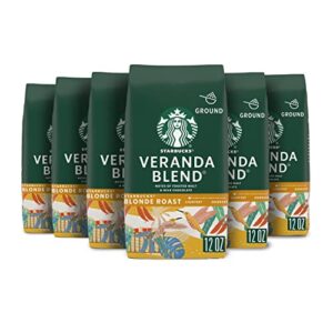 starbucks ground coffeeâ€”starbucks blonde roast coffeeâ€”veranda blendâ€”100% arabicaâ€”6 bags (12 oz each)