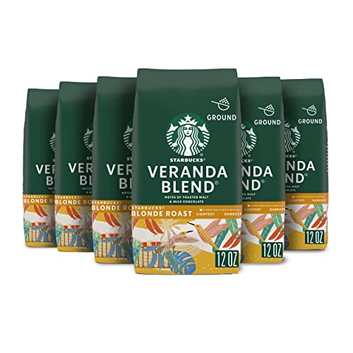 Starbucks Ground Coffeeâ€”Starbucks Blonde Roast Coffeeâ€”Veranda Blendâ€”100% Arabicaâ€”6 bags (12 oz each)