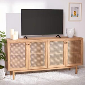 safavieh home collection piran oak and gold 4-door 2-shelf media (65-inch flat screen) tv stand