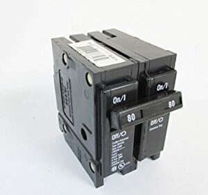 Eaton BR280 Plug-On Mount Type BR Circuit Breaker 2-Pole 80 Amp 120/240 Volt AC, Color