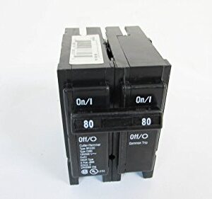 Eaton BR280 Plug-On Mount Type BR Circuit Breaker 2-Pole 80 Amp 120/240 Volt AC, Color