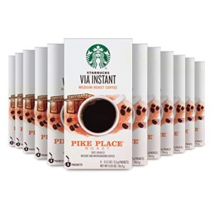 starbucks via instant coffee medium roast packets — pike place roast — 100% arabica – 8 count (pack of 12) – packaging may vary