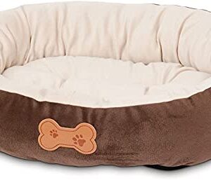 Petmate 290206 Aspen Pet Oval Cuddler Pet Bed, 20" x 16", Chocolate Brown