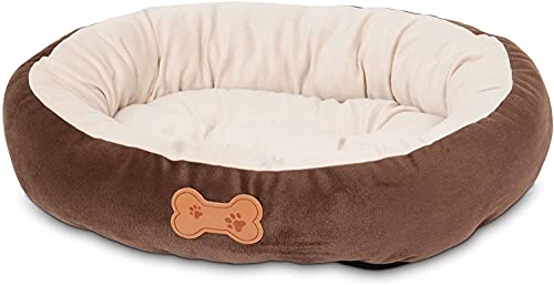 Petmate 290206 Aspen Pet Oval Cuddler Pet Bed, 20" x 16", Chocolate Brown