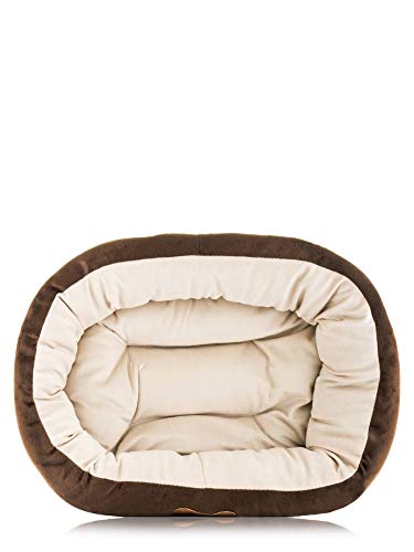 Petmate 290206 Aspen Pet Oval Cuddler Pet Bed, 20" x 16", Chocolate Brown