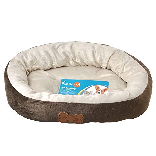 Petmate 290206 Aspen Pet Oval Cuddler Pet Bed, 20" x 16", Chocolate Brown