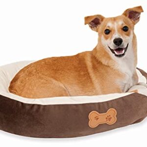 Petmate 290206 Aspen Pet Oval Cuddler Pet Bed, 20" x 16", Chocolate Brown