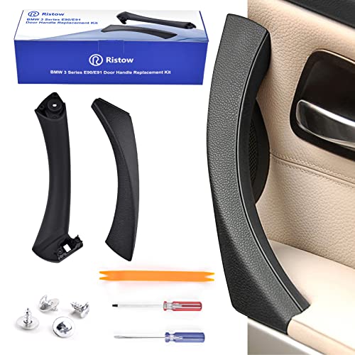 RISTOW for BMW 3 Series E90/E91 Inner Door Handle Replacement Kit, Right Rear Door Handle with Repair Kit Outer Cover+Door Pull Handle Passenger Door Handle (Fits:BMW 323 325 328 330 335 2004-2011)