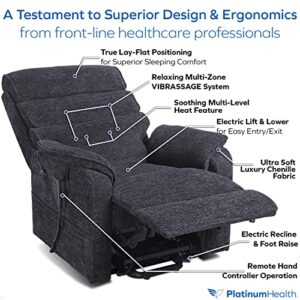 FirstClass™ Sleep-to-Stand Lift Chair 2.0, Perfect Chair for Sleep/Relaxation. True Lay-Flat Sleeping Recliner. 2 Motor for Independent Back and Foot Adjust. Incl Heat/Massage