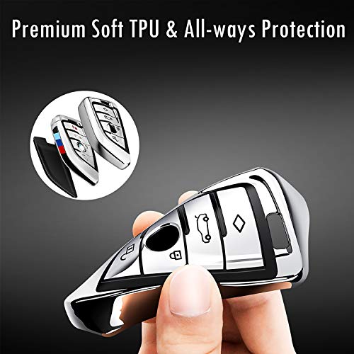 COMPONALL for BMW Key fob Cover, Key Fob Case for BMW 2 5 6 7 Series X1 X2 X3 X5 X6