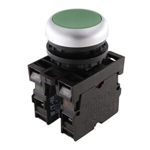 eaton m22-d-g-k11-p push-button actuator kit, flush mount, 1no/1nc, 22mm, green