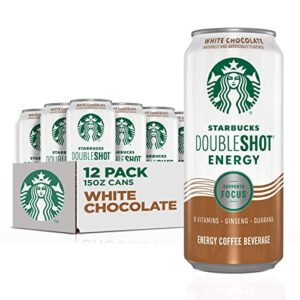 starbucks doubleshot energy drink coffee beverage, white chocolate, 15 oz cans (12 pack) (packaging may vary)