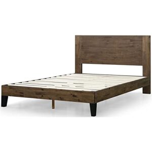 zinus tonja wood platform bed frame with headboard / mattress foundation with wood slat support / no box spring needed / easy assembly, king