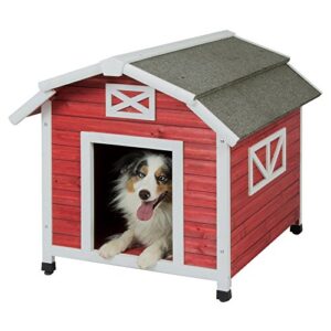petmate precision pet barn dog house for large dogs, old red