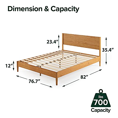 ZINUS Allen Mid Century Wood Platform Bed Frame / Solid Wood Foundation / Wood Slat Support / No Box Spring Needed / Easy Assembly, King