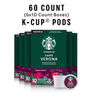 Starbucks Dark Roast K-Cup Coffee Pods — Caffè Verona for Keurig Brewers — 6 boxes (60 pods total)