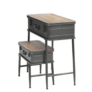 4D Concepts Urban Loft Metal Two Trunk Tables, Rustic Natural Pine