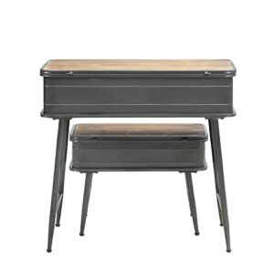 4D Concepts Urban Loft Metal Two Trunk Tables, Rustic Natural Pine