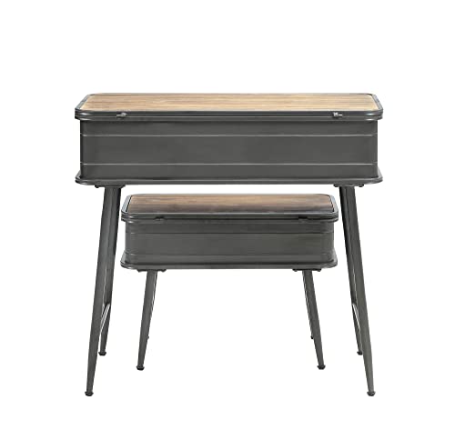 4D Concepts Urban Loft Metal Two Trunk Tables, Rustic Natural Pine