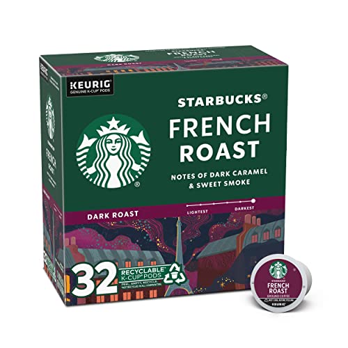 Starbucks Dark Roast K-Cup Coffee Pods — French Roast for Keurig Brewers — 1 box (32 pods)