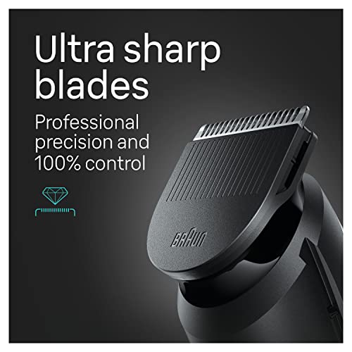 Braun All-in-One Style Kit Series 5 5480, 8-in-1 Trimmer for Men with Beard Trimmer, Body Trimmer for Manscaping, Hair Clippers & More, Ultra-Sharp Blade, 40 Length Settings, Waterproof