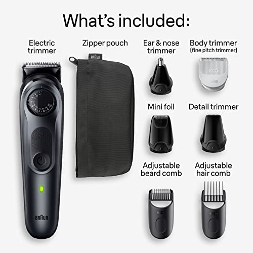 Braun All-in-One Style Kit Series 5 5480, 8-in-1 Trimmer for Men with Beard Trimmer, Body Trimmer for Manscaping, Hair Clippers & More, Ultra-Sharp Blade, 40 Length Settings, Waterproof