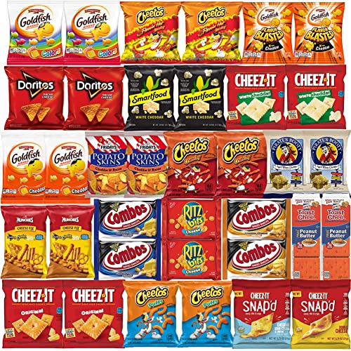 Cheese Crackers and Cheese Snacks Variety Pack Assortment Sampler Bulk Care Package (36 Count)