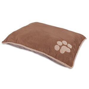 petmate aspen pet shearling knife edge pillow bed, barn red & cream, 27 x 36 inches