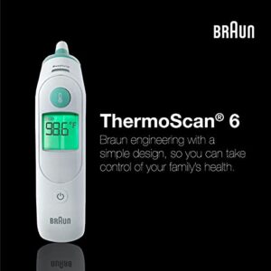 Braun ThermoScan 6, IRT6515 – Digital Ear Thermometer for Adults, Babies, Toddlers and Kids – Fast, Gentle, and Accurate with Color Coded Results