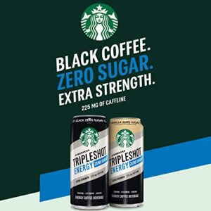 Starbucks Tripleshot Energy Extra Strength Espresso Coffee Beverage, Vanilla, Zero Sugar, 225mg Caffeine, 15oz cans (12 Pack)