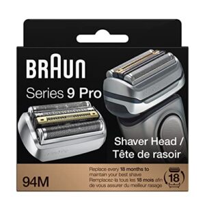 braun series 9 shaver replacement head, compatible with all series 9 electric shavers for men (94m), fits 9465cc, 9477cc, 9460cc, 9419s, 9390cc, 9385cc, 9330s, 9291cc, 9296cc