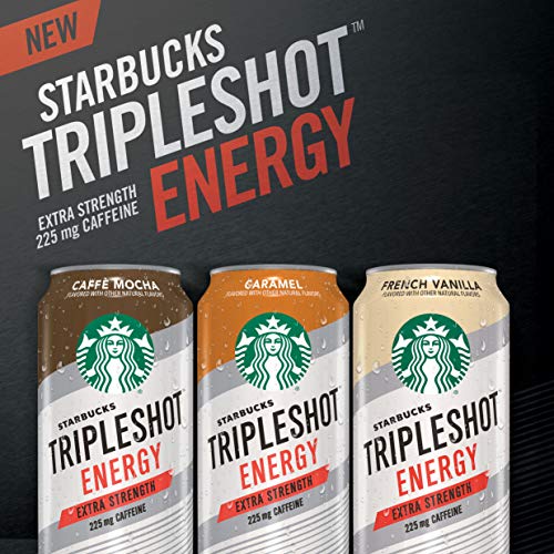 Starbucks Tripleshot Energy Extra Strength Espresso Coffee Beverage, Caramel, 225mg Caffeine, 15oz cans (12 Pack)