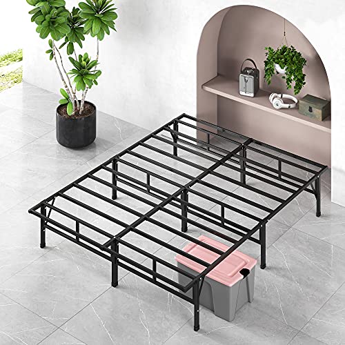 ZINUS SmartBase Compack Mattress Foundation / 14 Inch Metal Bed Frame / No Box Spring Needed / Sturdy Steel Slat Support, Queen